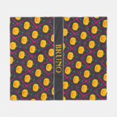 Halloween Zwart Roze Minimal Patroon Fleece Deken (Voorkant (Horizontaal))