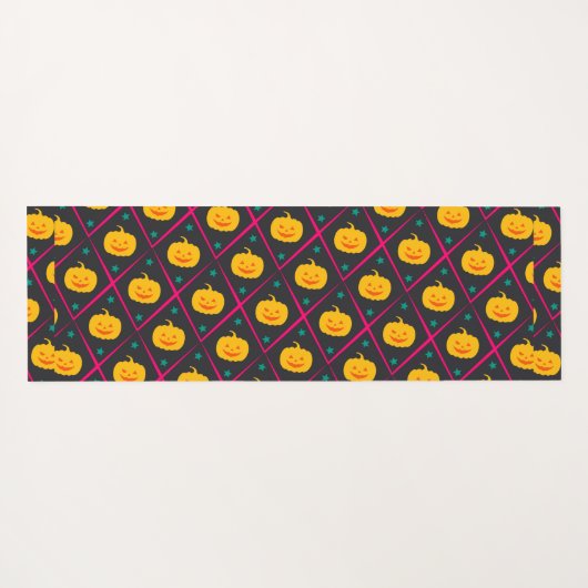Halloween Zwart Roze Minimal Patroon Yogamat (Achterkant (horizontaal))