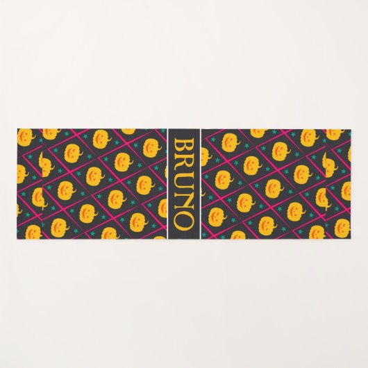 Halloween Zwart Roze Minimal Patroon Yogamat (Voorkant (horizontaal))