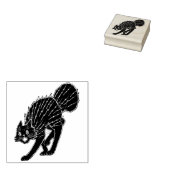  Halloween Zwart Scaredy Cat Stamp Rubberstempel (Gestempeld)