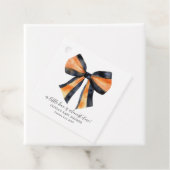 Halloween Zwart Sinaasappel Coquette Bow Baby show Bedankjes Labels (In situ)