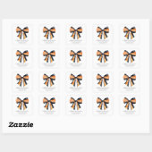 Halloween Zwart Sinaasappel Coquette Bow Baby show Vierkante Sticker (Vel)