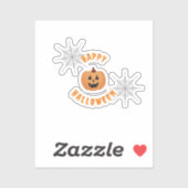 Halloween Zwart & Sinaasappel Custom-Cut Vinyl Sti Sticker (Vel)