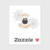 Halloween Zwart & Sinaasappel Custom-Cut Vinyl Sti Sticker (Vel)