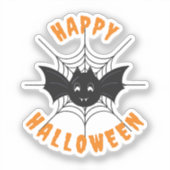 Halloween Zwart & Sinaasappel Custom-Cut Vinyl Sti Sticker (Voorkant)