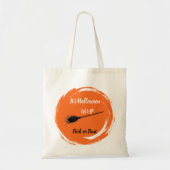 Halloween Zwart Sinaasappel JOUW NAAM Tote Bag (Voorkant)