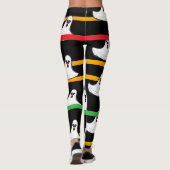 Halloween Zwart Sinaasappel Rood Groen Wit Geesten Leggings (Achterkant)