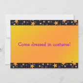 Halloween zwart sinaasappel sterren foto uitnodigi kaart (Achterkant)