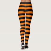 Halloween zwart Sinaasappel strepen heks kostuum f Leggings (Achterkant)