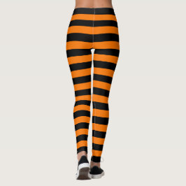 Halloween zwart Sinaasappel strepen heks kostuum f Leggings