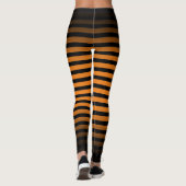 Halloween Zwart sinaasappel verticale strepen ombr Leggings (Achterkant)