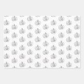 Halloween zwart sinaasappel wit jack o lantaarn inpakpapier vel (Voorkant 2)