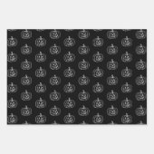 Halloween zwart sinaasappel wit jack o lantaarn inpakpapier vel (Voorkant)