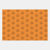 Halloween zwart sinaasappel wit spookjack o lantaa inpakpapier vel (Voorkant 3)