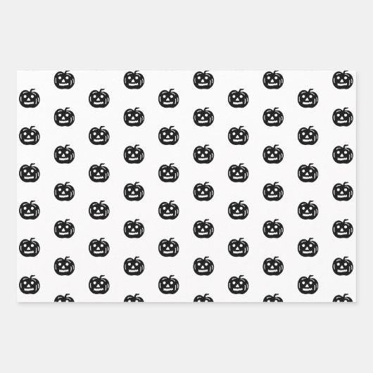 Halloween zwart sinaasappel wit spookjack o lantaa inpakpapier vel (Voorkant 2)