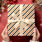 Halloween Zwart Sinaasappel Wit Strepen Patroon Gi Cadeaupapier