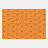 Halloween zwart sinaasappel wit zwart boogspook inpakpapier vel (Voorkant 3)