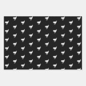 Halloween zwart sinaasappel wit zwart kattenpatroo inpakpapier vel (Voorkant)