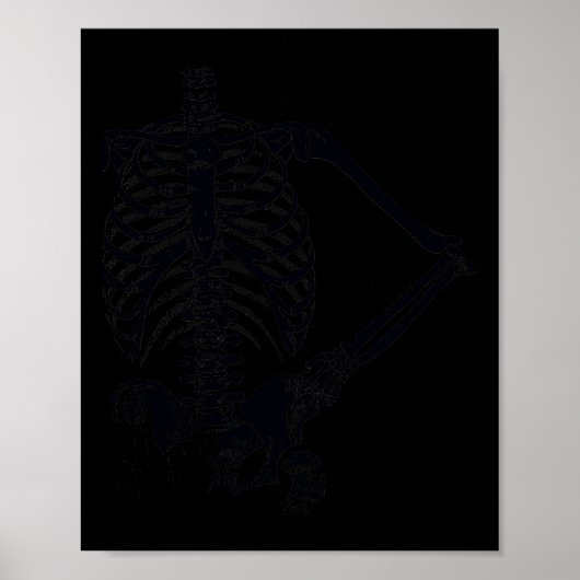 Halloween Zwart Skelet Hand op Hip Poster (Voorkant)
