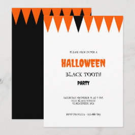 Halloween Zwart Tandfeest Kaart