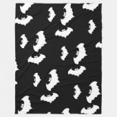 Halloween zwart vleermuispatroon griezelig eng fleece deken (Voorkant)