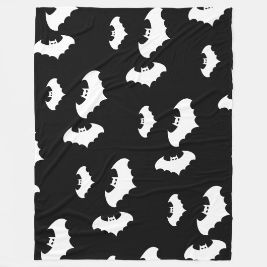 Halloween zwart vleermuispatroon griezelig eng fleece deken (Voorkant)