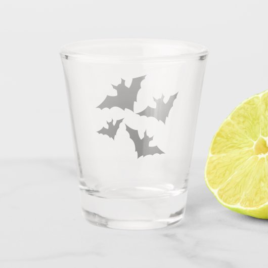 Halloween zwart vleermuizen cool spooky shot glas (Achterkant)
