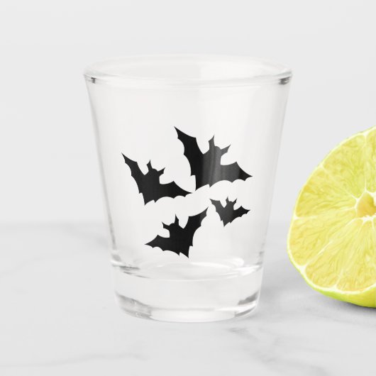 Halloween zwart vleermuizen cool spooky shot glas (Voorkant)