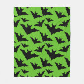 Halloween zwart vleermuizen groen cool spooky patr fleece deken (Voorkant)