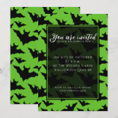 Halloween zwart vleermuizen groen cool spooky patr kaart (Voorkant / Achterkant)