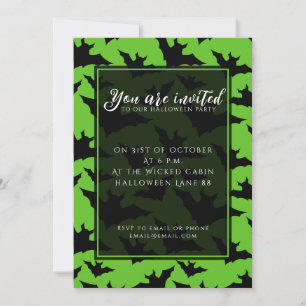 Halloween zwart vleermuizen groen cool spooky patr kaart