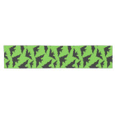 Halloween zwart vleermuizen groen cool spooky patr korte tafelloper (Horizontaal)