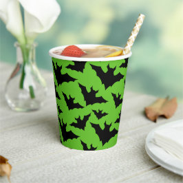 Halloween zwart vleermuizen groen cool spooky patr papieren bekers