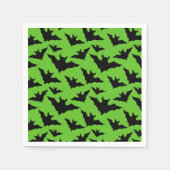 Halloween zwart vleermuizen groen cool spooky patr servet (Voorkant)