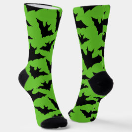 Halloween zwart vleermuizen groen cool spooky patr sokken