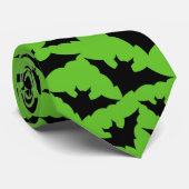 Halloween zwart vleermuizen groen cool spooky patr stropdas (Opgerold)
