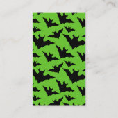 Halloween zwart vleermuizen groen cool spooky patr visitekaartje (Voorkant)