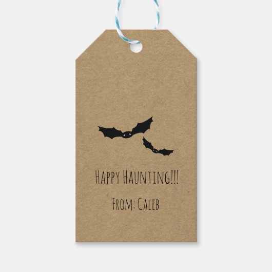Halloween zwart vleermuizen kraft kostuum partij g cadeaulabel (Voorkant)