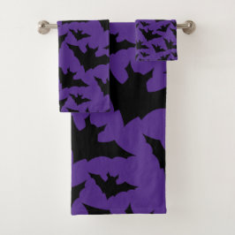 Halloween zwart vleermuizen paarse cool spooky pat bad handdoek