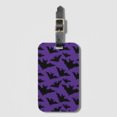 Halloween zwart vleermuizen paarse cool spooky pat bagagelabel (Voorkant (verticaal))