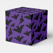 Halloween zwart vleermuizen paarse cool spooky pat bedankdoosjes (Achterkant)