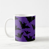 Halloween zwart vleermuizen paarse cool spooky pat koffiemok (Links)