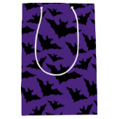 Halloween zwart vleermuizen paarse cool spooky pat medium cadeauzakje (Voorkant)