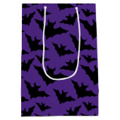 Halloween zwart vleermuizen paarse cool spooky pat medium cadeauzakje (Achterkant)