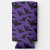 Halloween zwart vleermuizen paarse cool spooky pat seltzer blikjeskoeler (Voorkant)