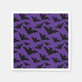 Halloween zwart vleermuizen paarse cool spooky pat servet (Voorkant)
