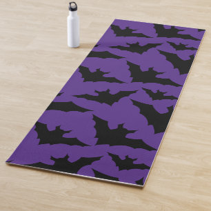 Halloween zwart vleermuizen paarse cool spooky pat yogamat