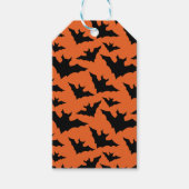 Halloween zwart vleermuizen sinaasappel cool spook cadeaulabel (Voorkant)