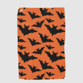Halloween zwart vleermuizen sinaasappel cool spook golfhanddoek (Voorkant)