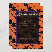 Halloween zwart vleermuizen sinaasappel cool spook kaart (Voorkant / Achterkant)